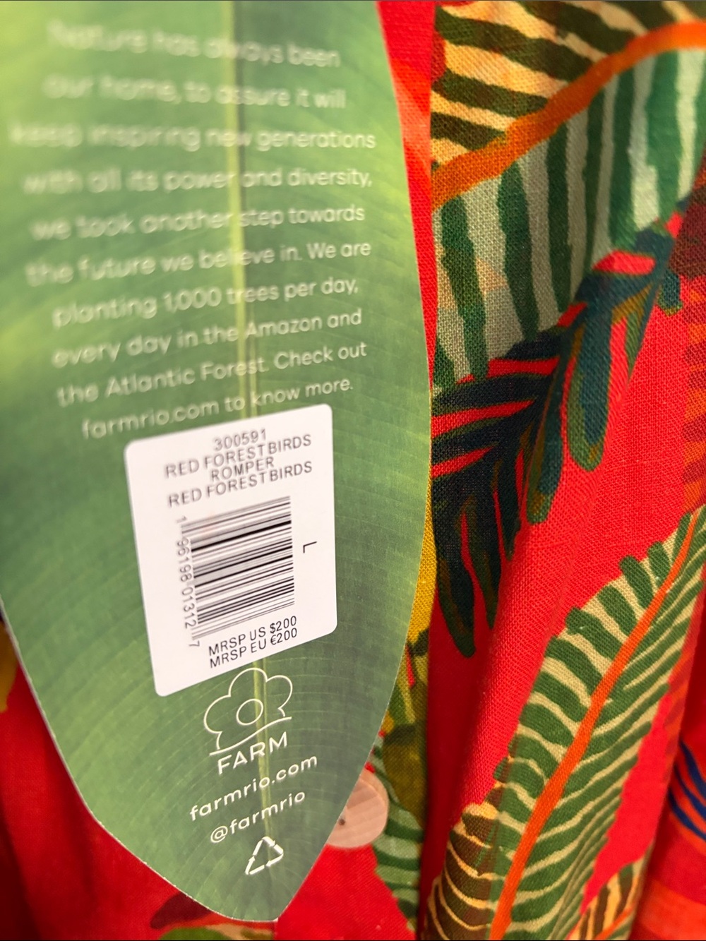 FARM Rio Red Tropical Button-Front Jumpsuit - Picture 4 of 4